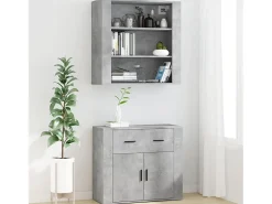 Aparador alto madera contrachapada gris hormigón