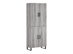 Aparador alto madera contrachapada gris sonoma 69,5x34x180 cm