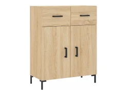 Aparador alto madera contrachapada color roble 69,5x34x180 cm