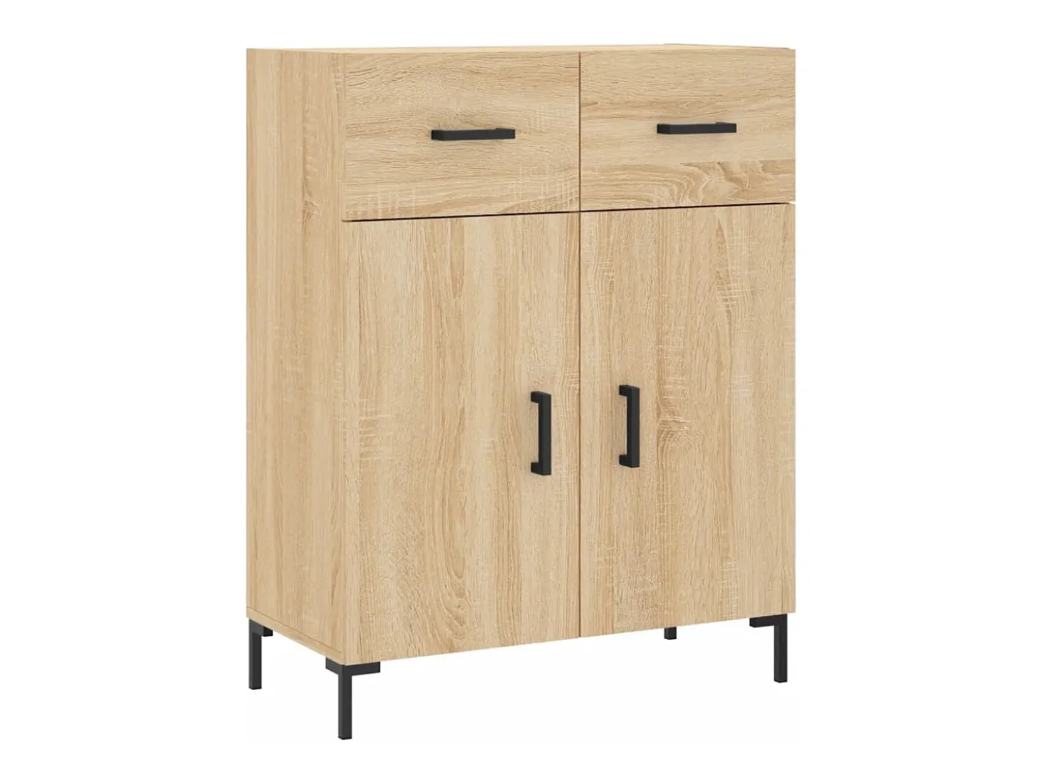 Aparador alto madera contrachapada color roble 69,5x34x180 cm