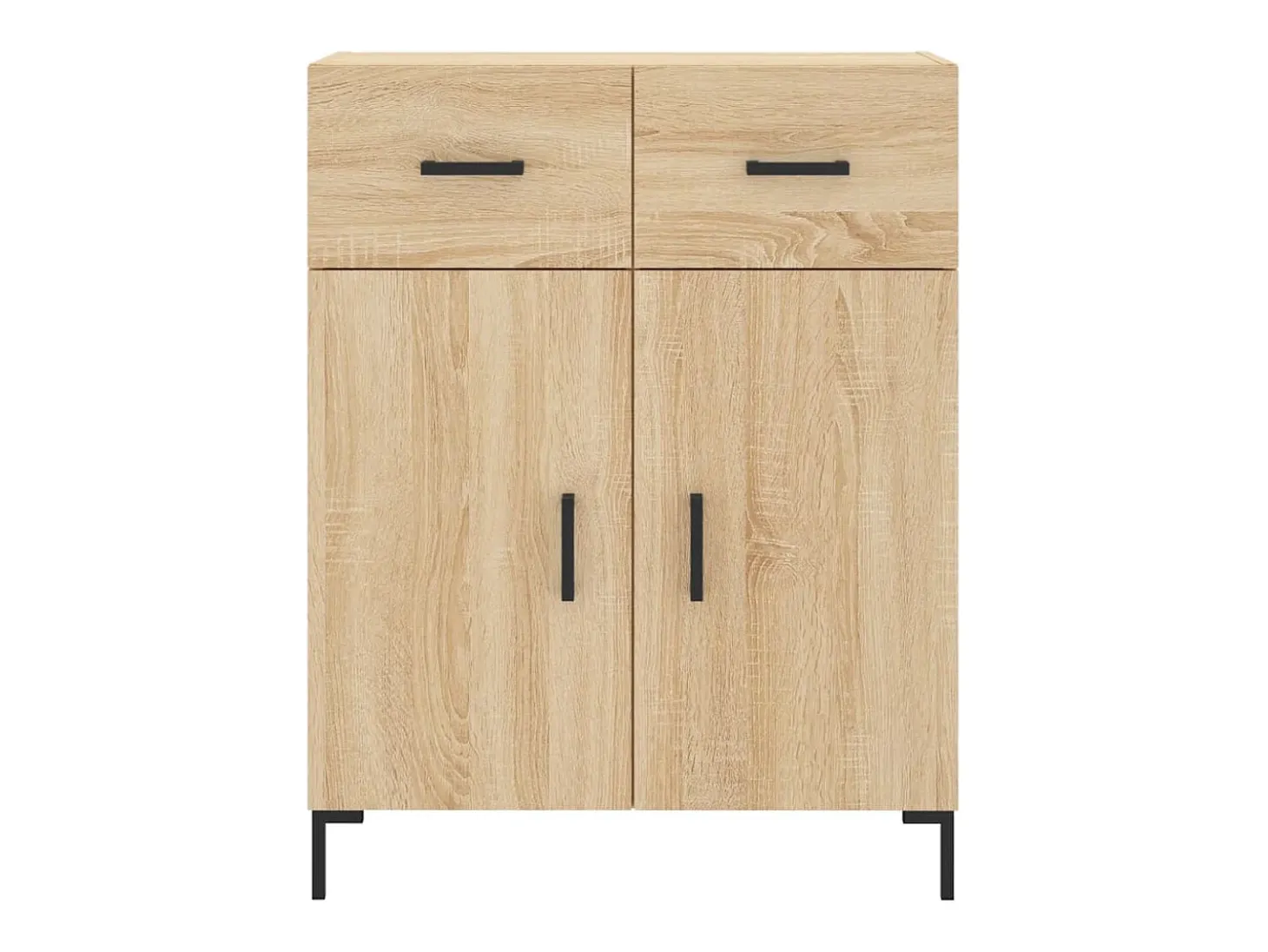 Aparador alto madera contrachapada color roble 69,5x34x180 cm