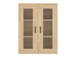 Aparador alto madera contrachapada color roble 69,5x34x180 cm