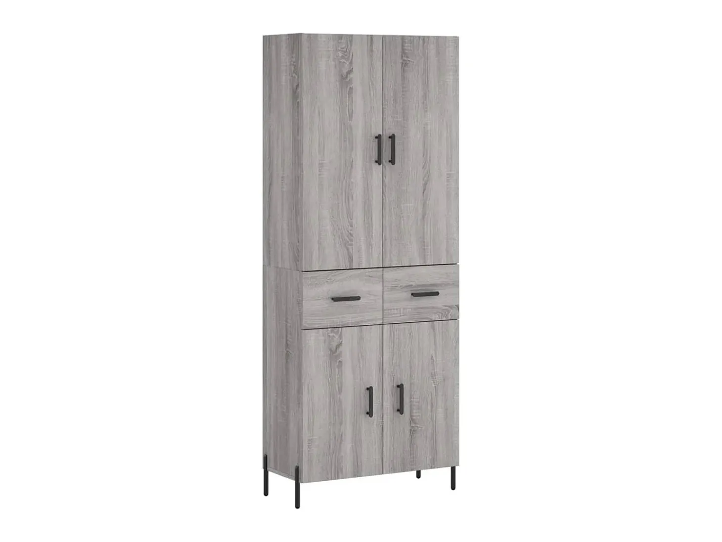 Aparador alto madera contrachapada gris sonoma 69,5x34x180 cm ES54491