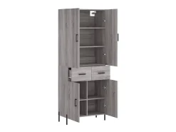 Aparador alto madera contrachapada gris sonoma 69,5x34x180 cm ES54491