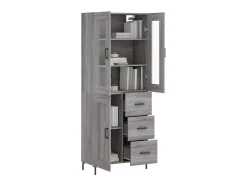 Aparador alto madera contrachapada gris sonoma 69,5x34x180 cm ES605096