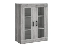 Aparador alto madera contrachapada gris sonoma 69,5x34x180 cm ES605096