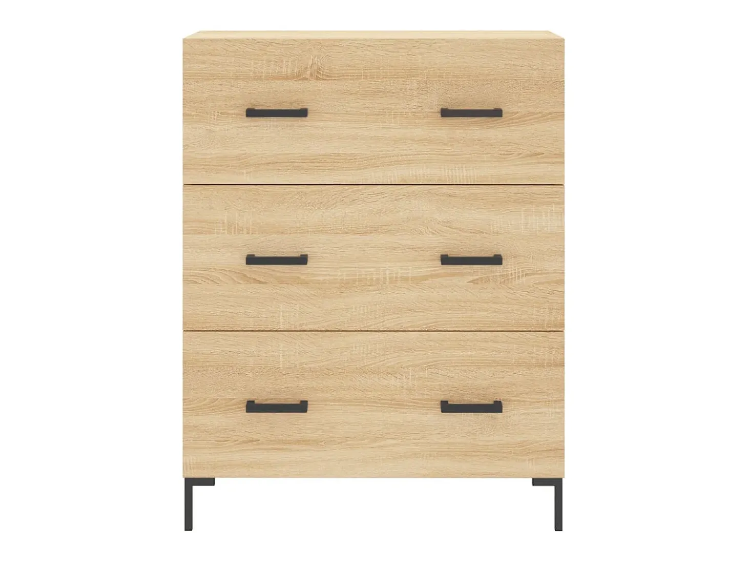 Aparador alto madera contrachapada color roble 69,5x34x180 cm