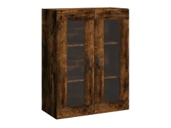 Aparador alto madera contrachapada roble ahumado 69,5x34x180 cm ES27086