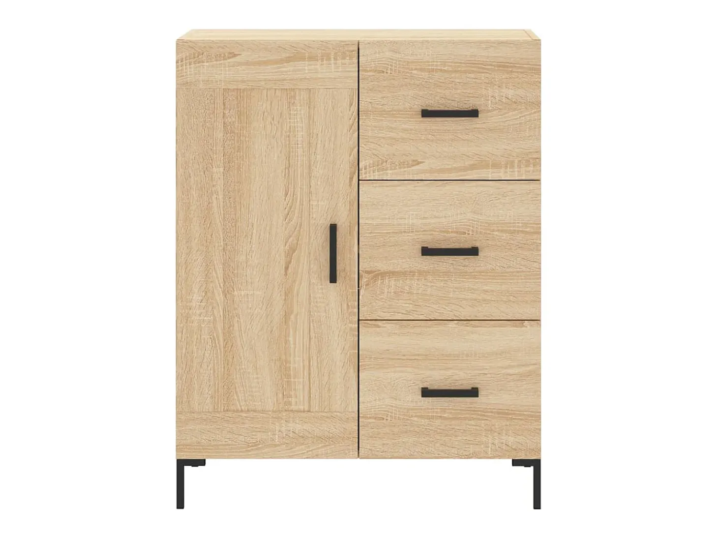 Aparador alto madera contrachapada color roble 69,5x34x180 cm