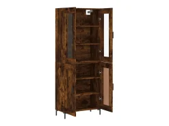 Aparador alto madera contrachapada roble ahumado 69,5x34x180 cm