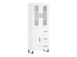Aparador alto madera contrachapada blanco 69,5x34x180 cm ES43771