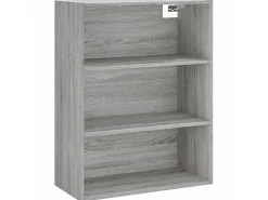 Aparador alto madera contrachapada gris sonoma 69,5x34x180 cm ES15848