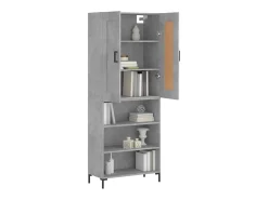 Aparador alto madera contrachapada gris hormigón 69,5x34x180 cm ES20025