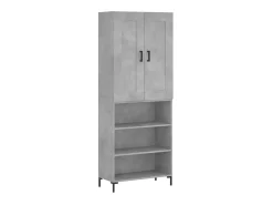 Aparador alto madera contrachapada gris hormigón 69,5x34x180 cm ES20025