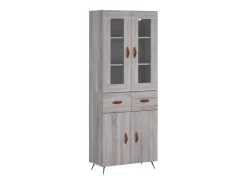 Aparador alto madera contrachapada gris sonoma 69,5x34x180 cm