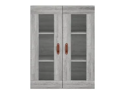 Aparador alto madera contrachapada gris sonoma 69,5x34x180 cm
