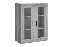 Aparador alto madera contrachapada gris sonoma 69,5x34x180 cm ES95314