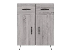 Aparador alto madera contrachapada gris sonoma 69,5x34x180 cm