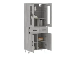 Aparador alto madera contrachapada gris sonoma 69,5x34x180 cm