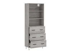 Aparador alto madera contrachapada gris sonoma 69,5x34x180 cm ES24995