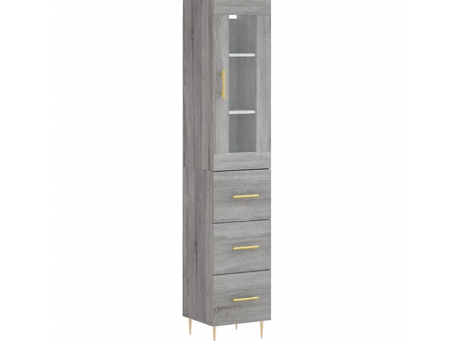 Aparador alto madera contrachapada gris Sonoma 34,5x34x180 cm ES53180