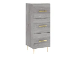 Aparador alto madera contrachapada gris Sonoma 34,5x34x180 cm ES53180