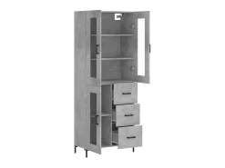 Aparador alto madera contrachapada gris hormigón 69,5x34x180 cm ES95928