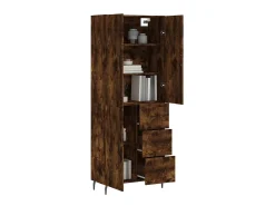 Aparador alto madera contrachapada roble ahumado 69,5x34x180 cm ES82741