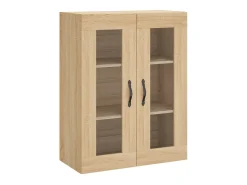 Aparador alto madera contrachapada color roble 69,5x34x180 cm
