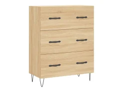Aparador alto madera contrachapada color roble 69,5x34x180 cm