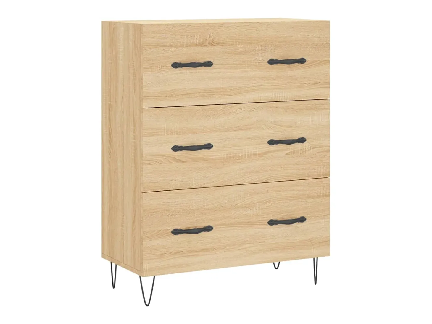 Aparador alto madera contrachapada color roble 69,5x34x180 cm
