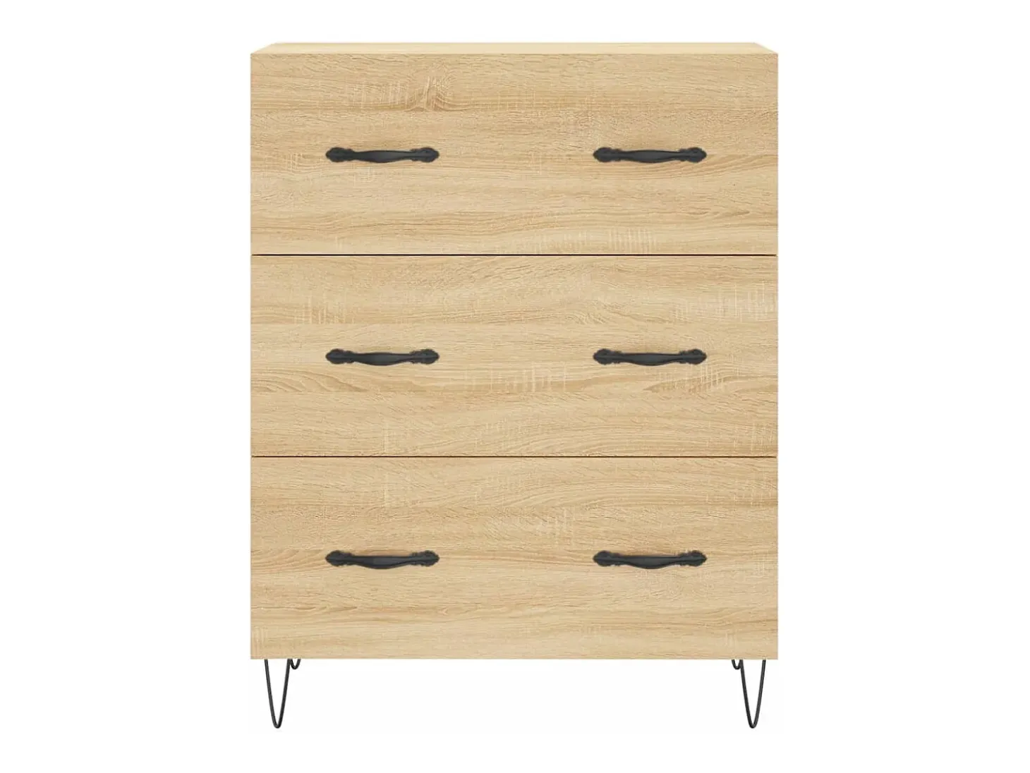 Aparador alto madera contrachapada color roble 69,5x34x180 cm