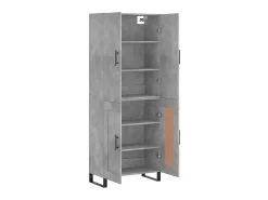 Aparador alto madera contrachapada gris hormigón 69,5x34x180 cm ES16615