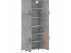 Aparador alto madera contrachapada gris hormigón 69,5x34x180 cm ES25668