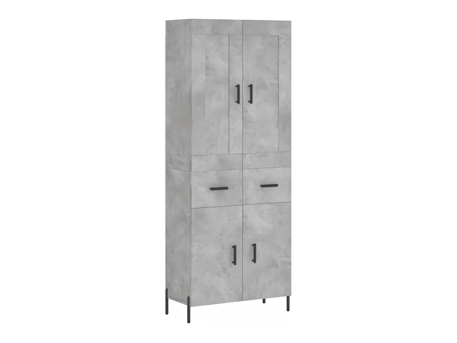 Aparador alto madera contrachapada gris hormigón 69,5x34x180 cm