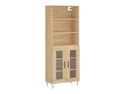 Aparador alto madera contrachapada color roble 69,5x34x180 cm