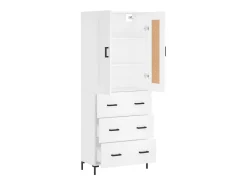 Aparador alto madera contrachapada blanco 69,5x34x180 cm ES36936