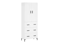 Aparador alto madera contrachapada blanco 69,5x34x180 cm ES36936