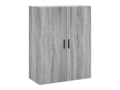 Aparador alto madera contrachapada gris sonoma 69,5x34x180 cm ES40973