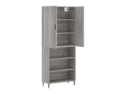 Aparador alto madera contrachapada gris sonoma 69,5x34x180 cm ES40973