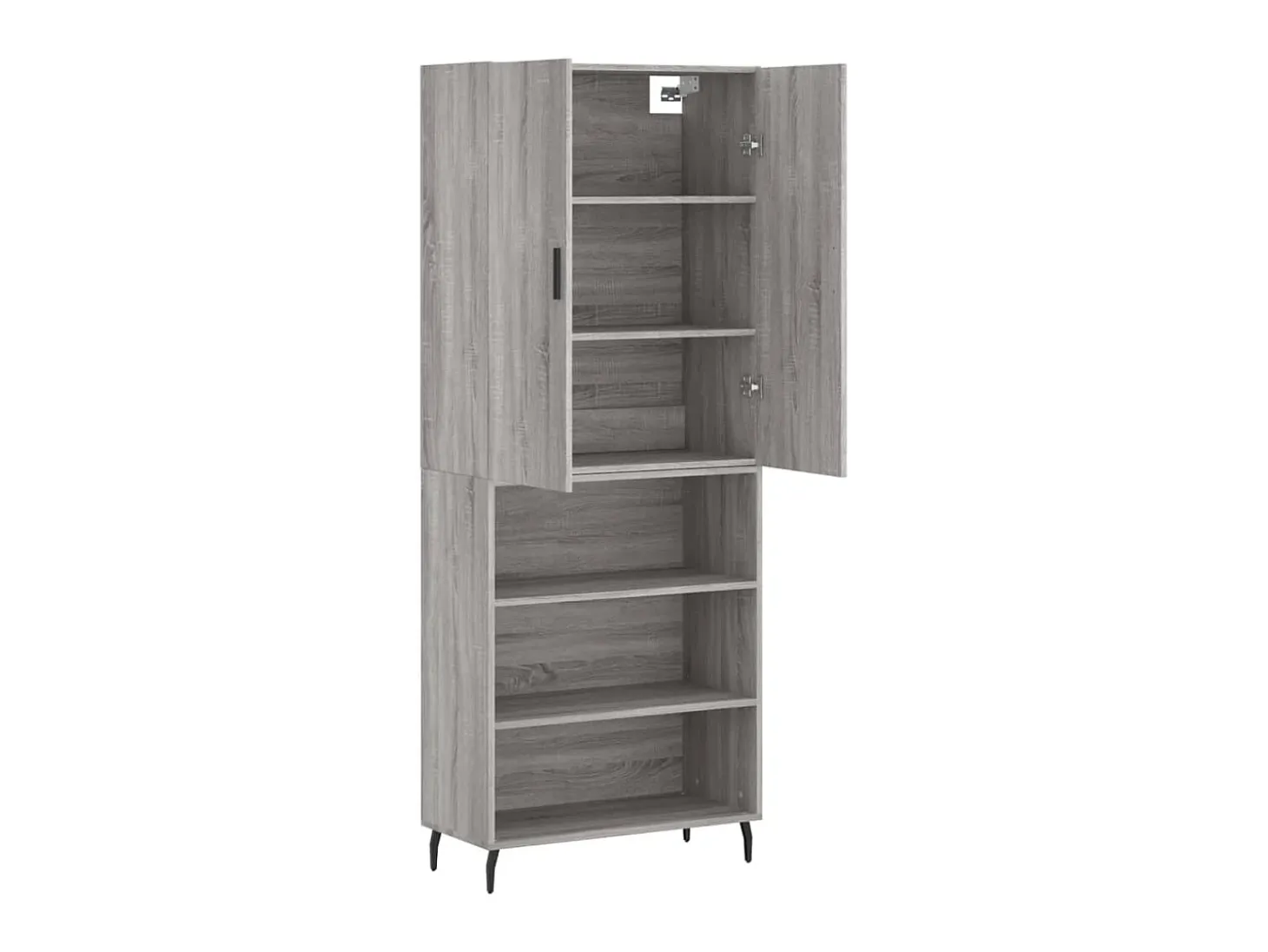 Aparador alto madera contrachapada gris sonoma 69,5x34x180 cm ES40973