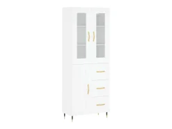 Aparador alto madera contrachapada blanco 69,5x34x180 cm ES46837