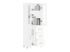 Aparador alto madera contrachapada blanco 69,5x34x180 cm ES46837