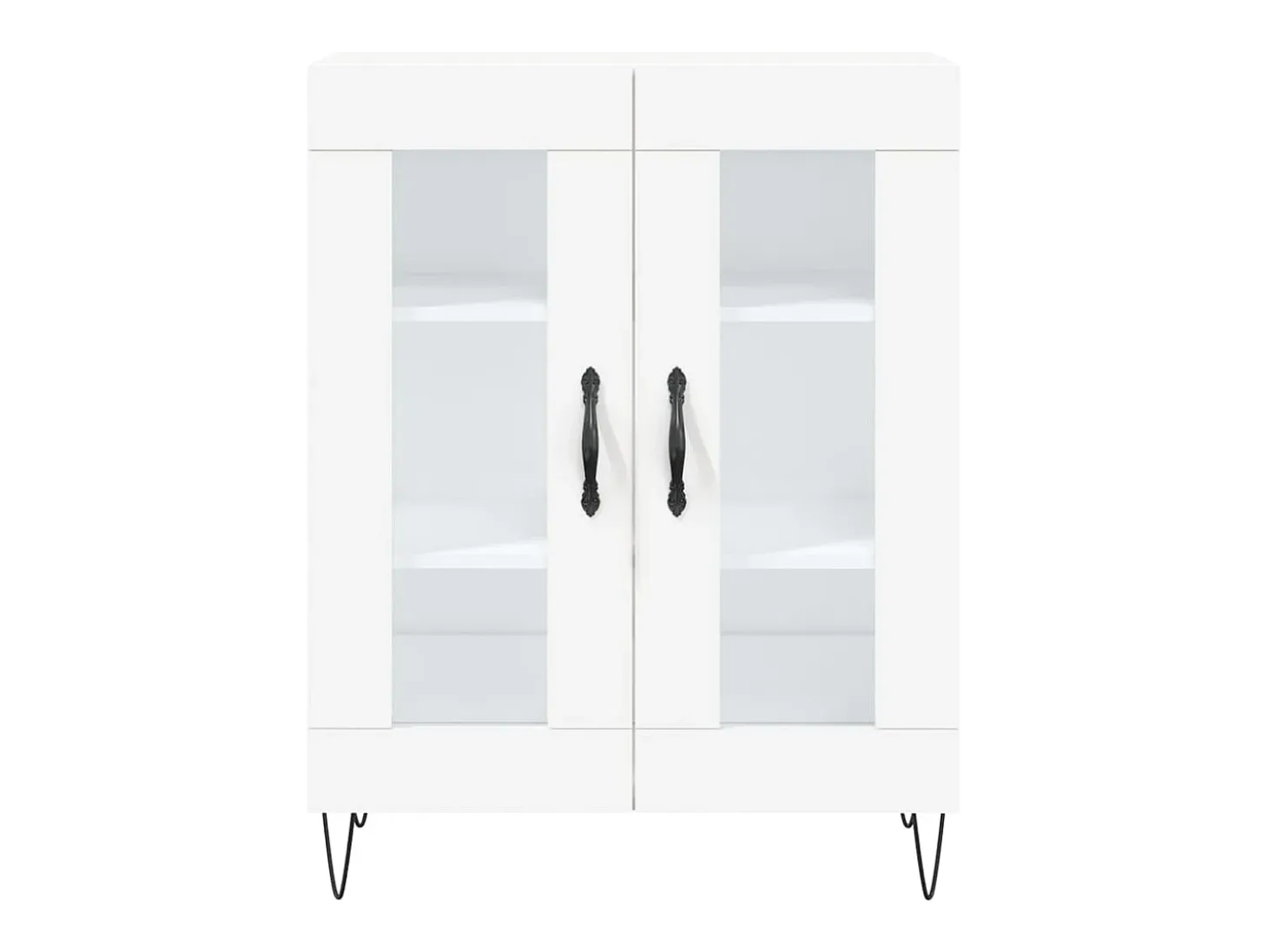 Aparador alto madera contrachapada blanco 69,5x34x180 cm