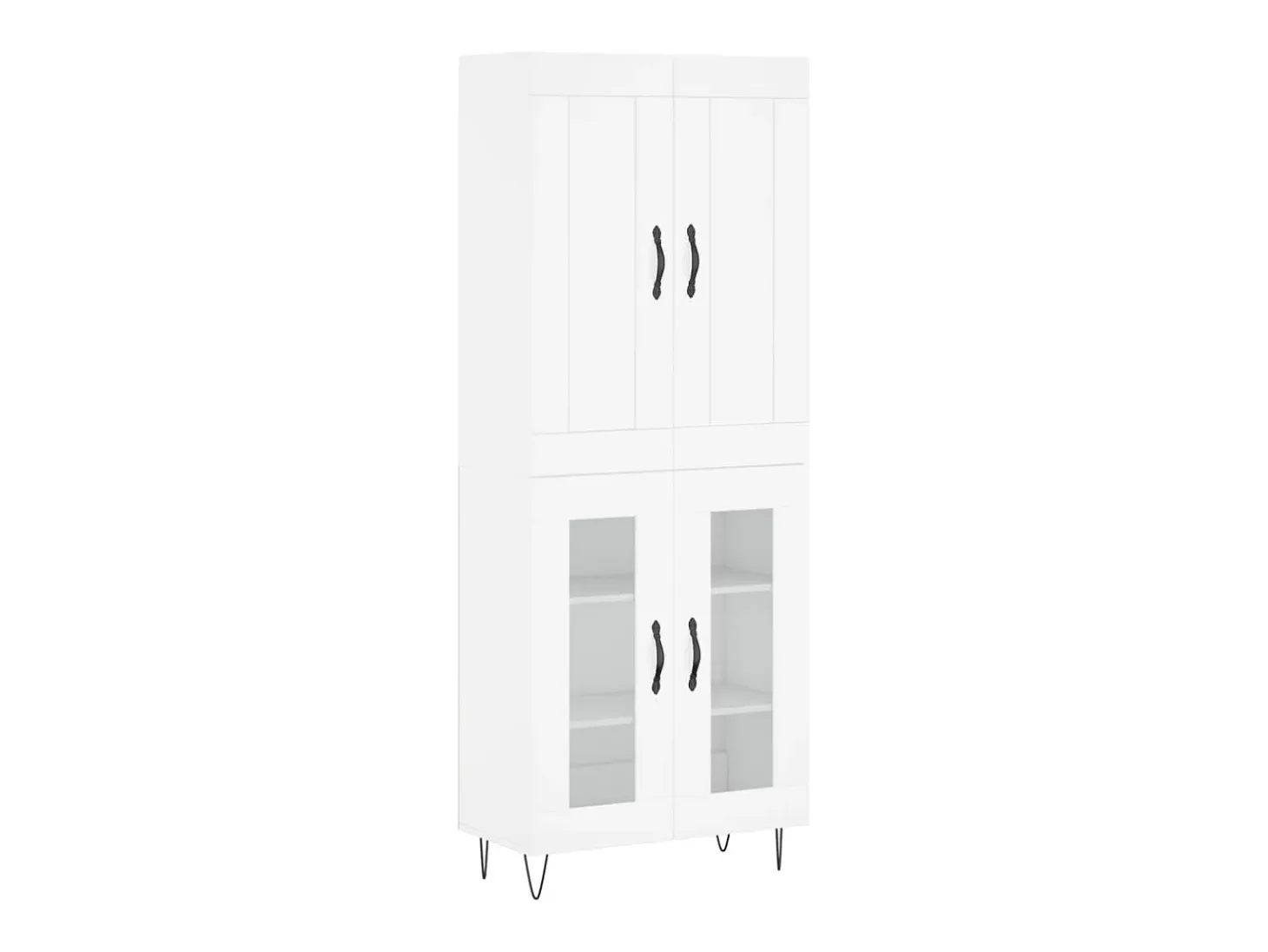 Aparador alto madera contrachapada blanco 69,5x34x180 cm