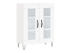Aparador alto madera contrachapada blanco 69,5x34x180 cm