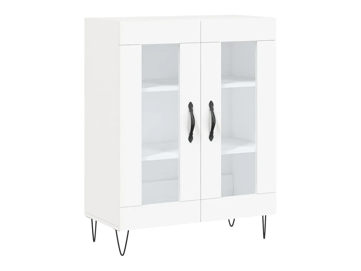 Aparador alto madera contrachapada blanco 69,5x34x180 cm