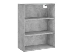 Aparador alto madera contrachapada gris hormigón 69,5x34x180 cm