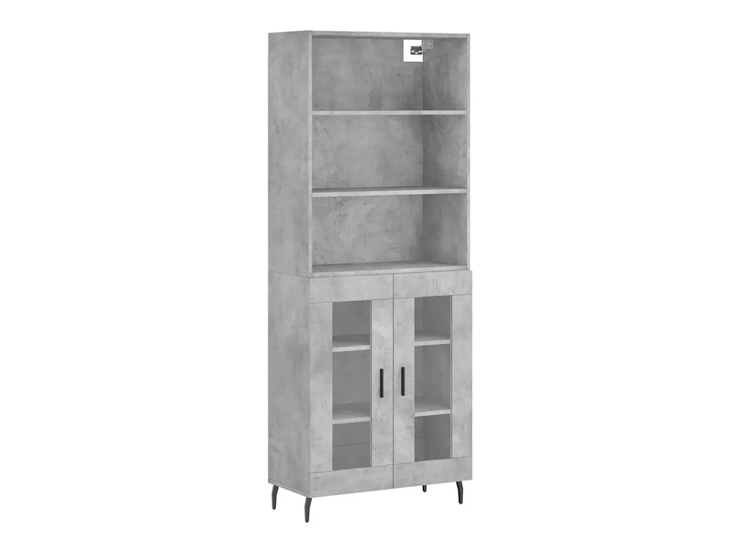Aparador alto madera contrachapada gris hormigón 69,5x34x180 cm