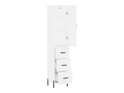 Aparador alto madera contrachapada blanco 34,5x34x180 cm ES97350